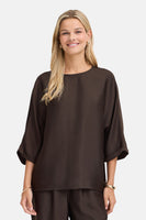 Blouse à manches 3/4 - brun