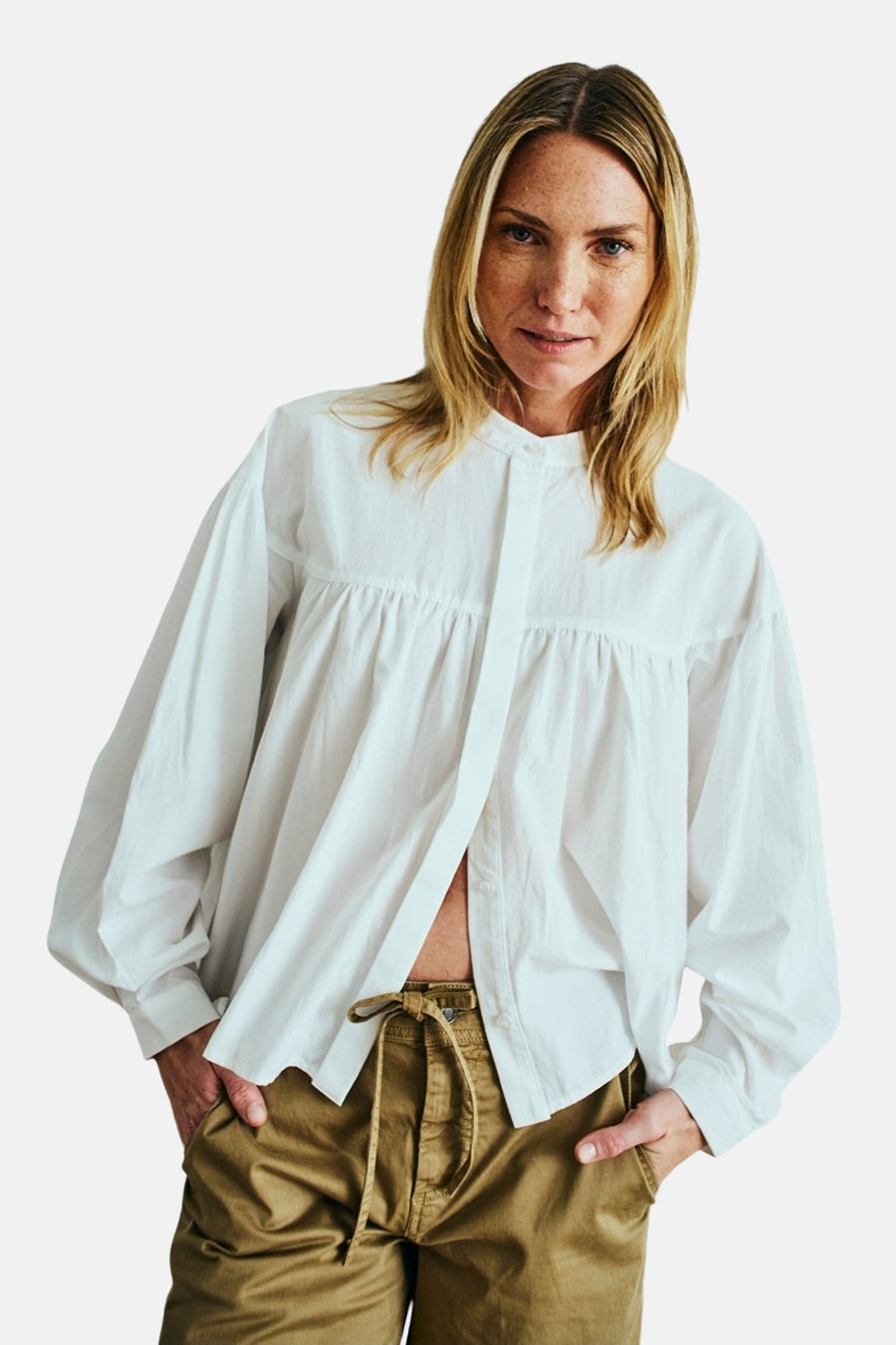 Blouse à manches longues - blanc