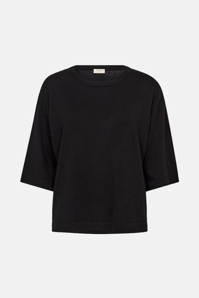 Pull met ronde hals - zwart