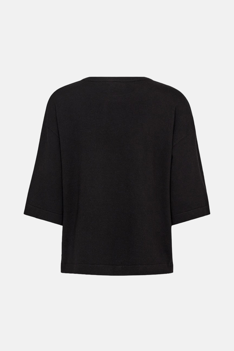 Pull met ronde hals - zwart