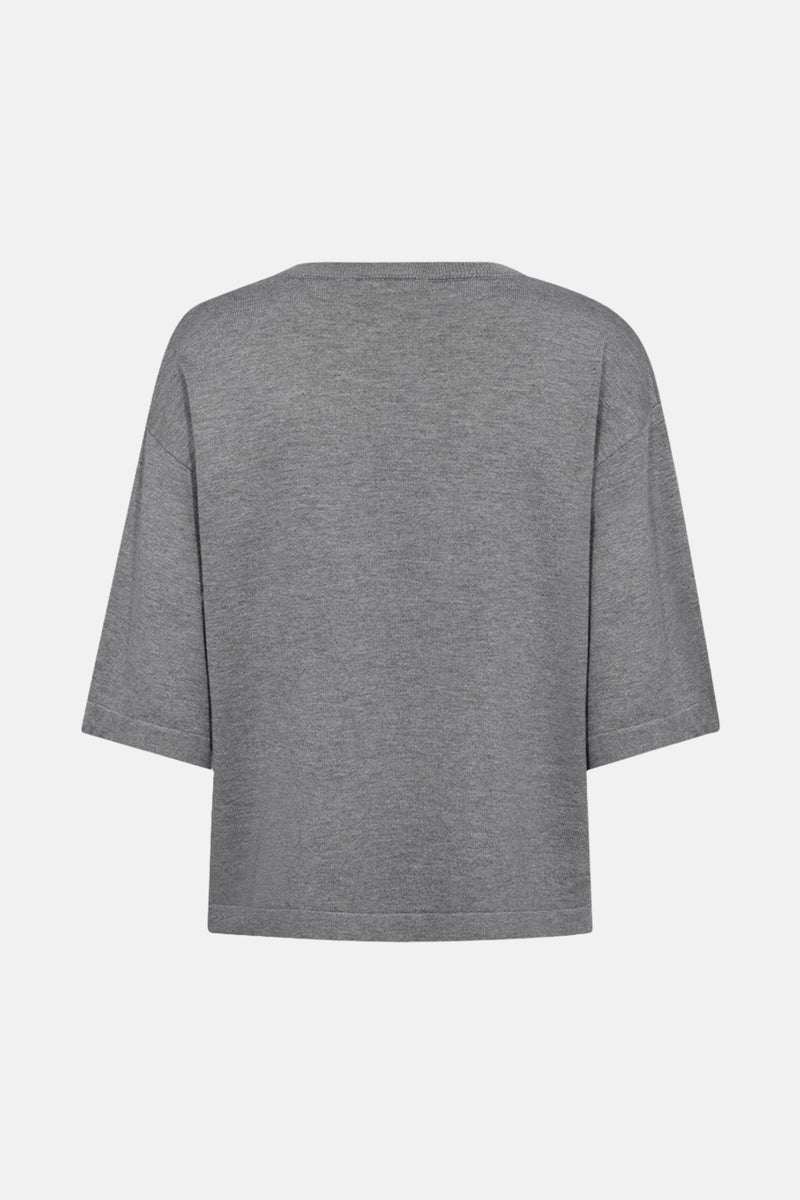 Pull met ronde hals - grijs