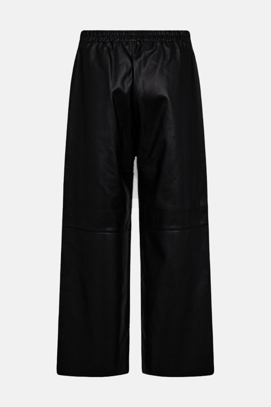 Beige broek van FREEQUENT, wijde pasvorm met elastische tailleband, van gladde, monochrome stof.