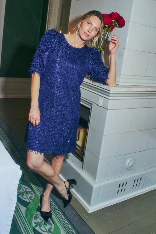 Kleedje met korte mouwen - blauw