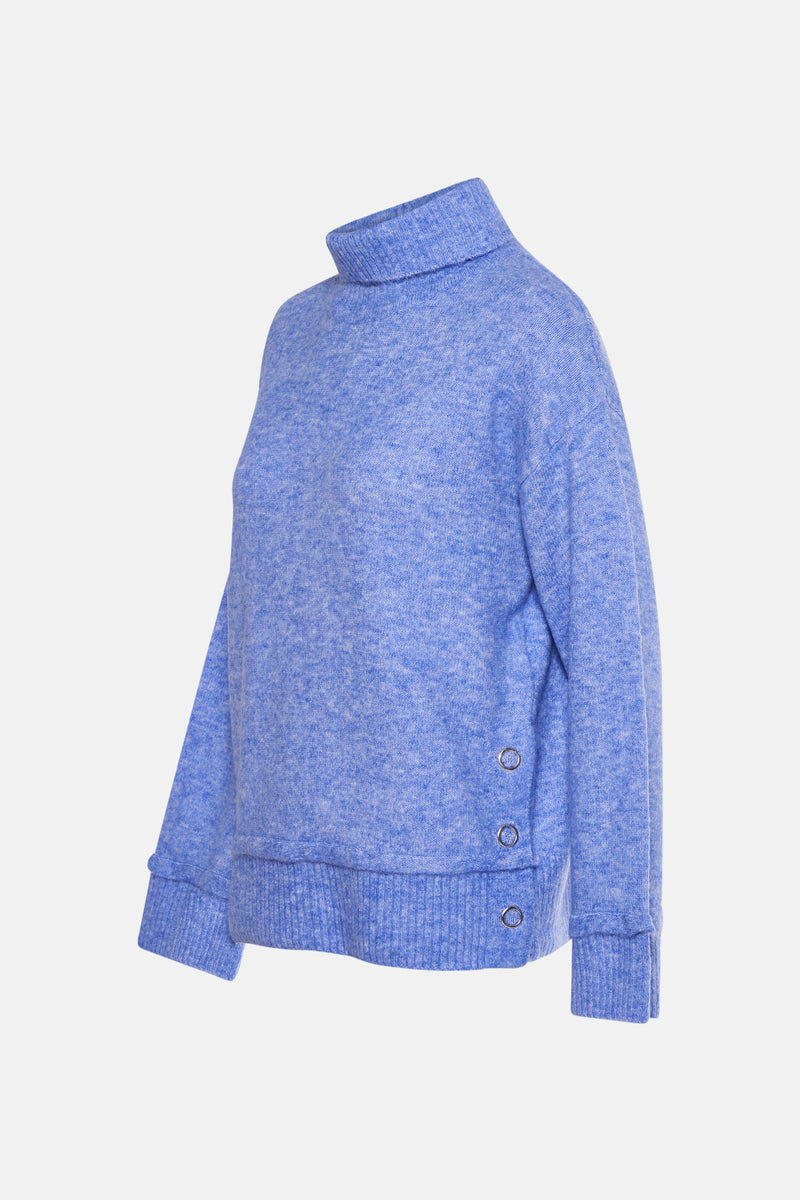 Pull met rolkraag - blauw