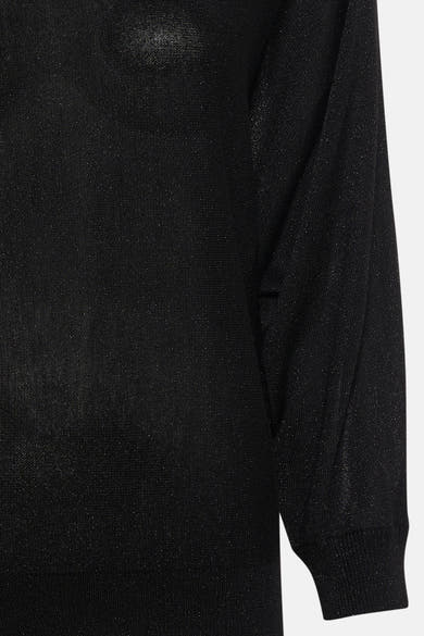 Pull à col rond noir de FREEQUENT en maille fine avec des détails scintillants.