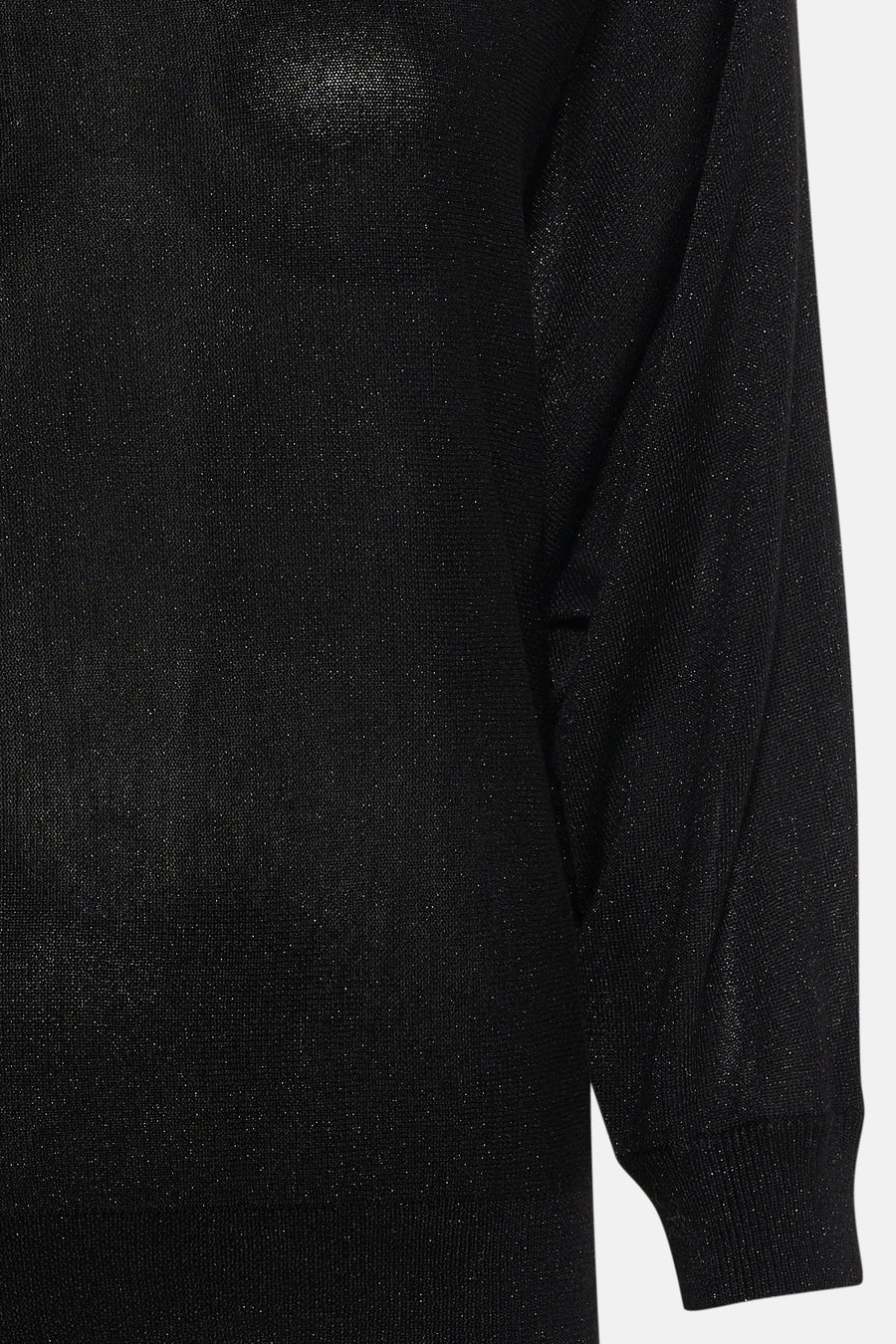 Pull à col rond noir de FREEQUENT en maille fine avec des détails scintillants.