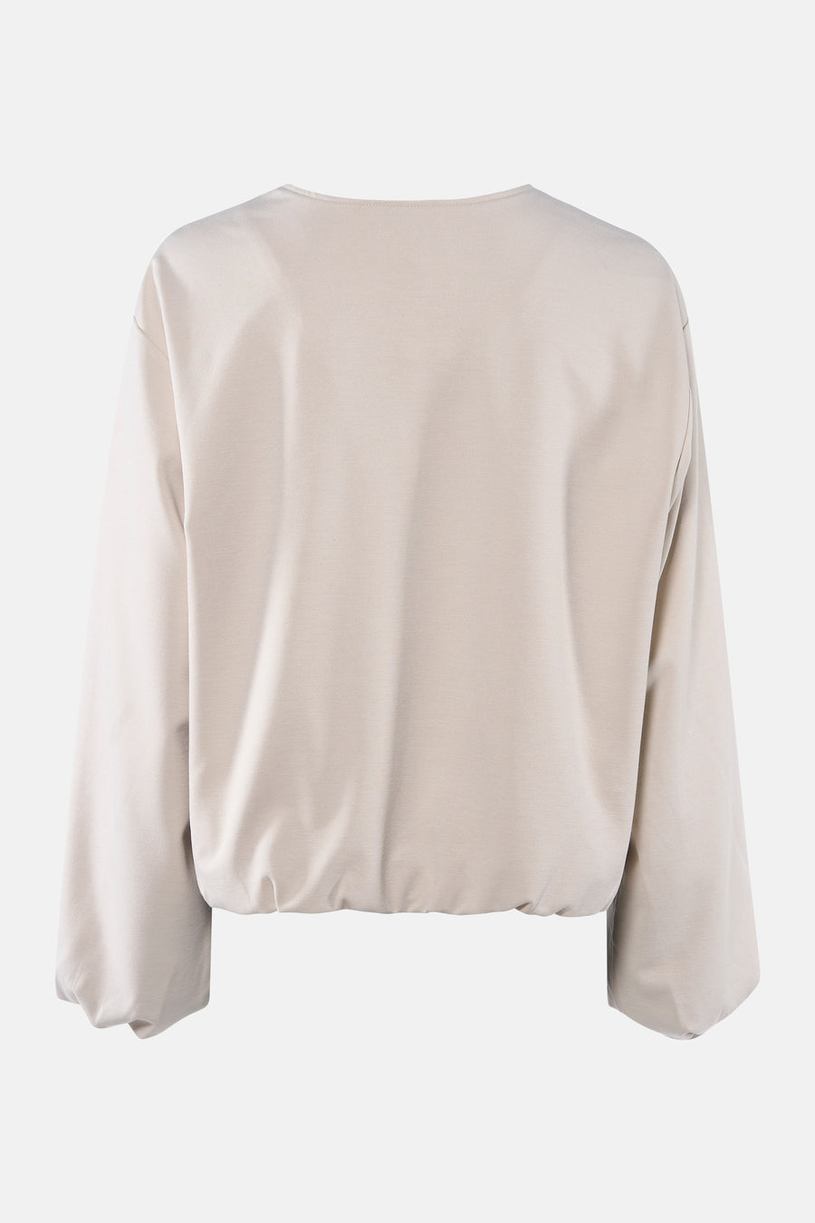Veste courte beige de FREEQUENT, manches longues bouffantes et ourlet élastique.
