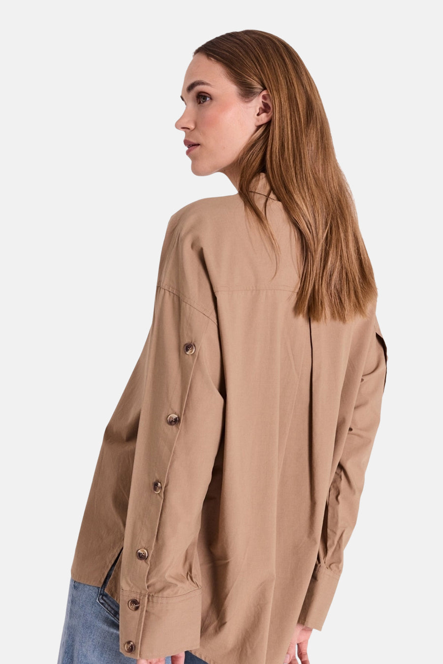 Chemise à manches longues - beige