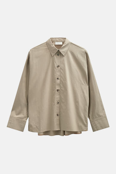 Chemise à manches longues - beige