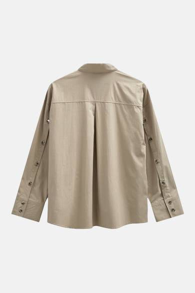 Chemise à manches longues - beige