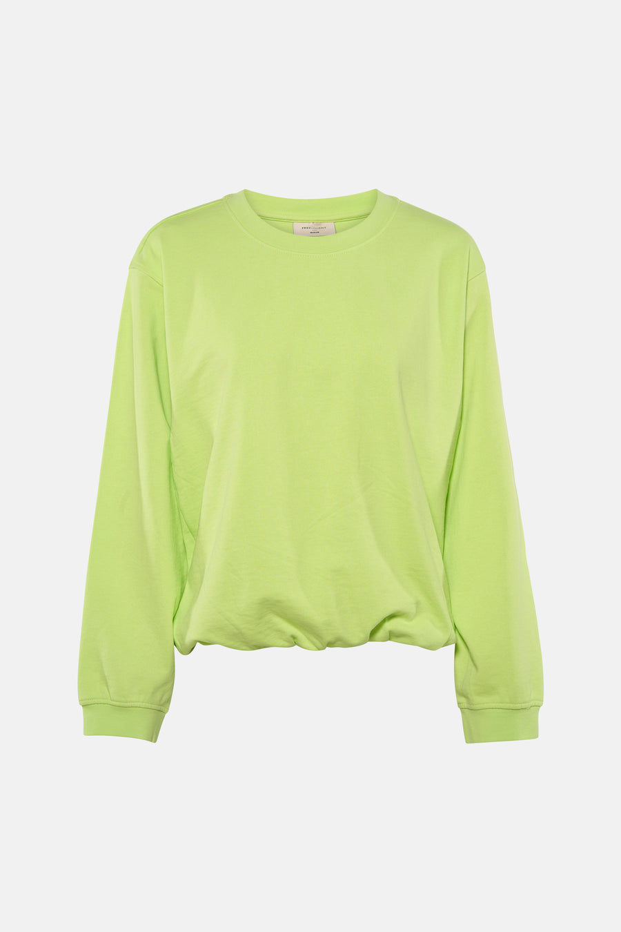 Sweat col rond vert vif de FREEQUENT, avec ourlet et poignets resserrés.