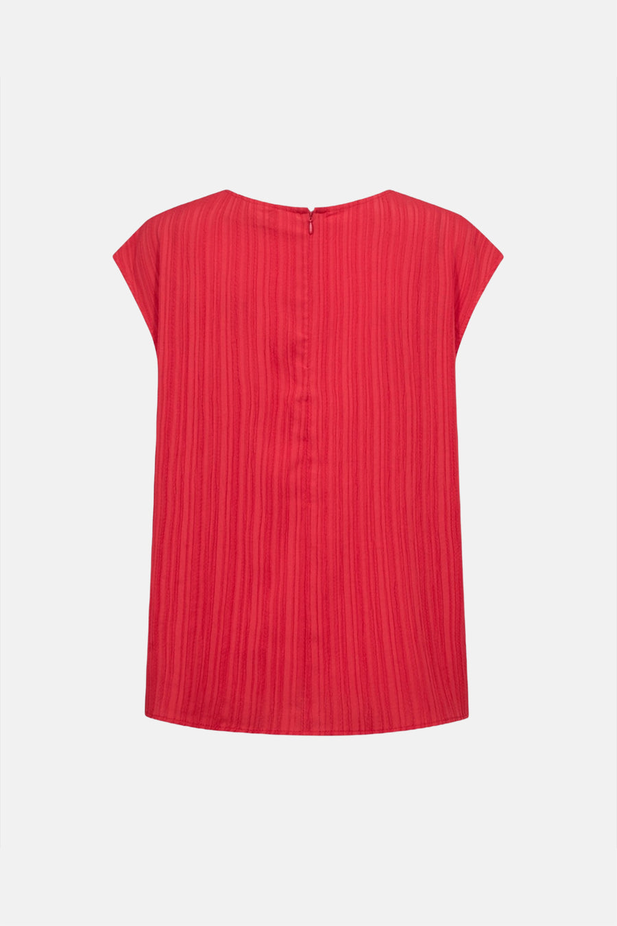 Top sans manches rouge de FREEQUENT, texturé avec fermeture éclair discrète au dos.