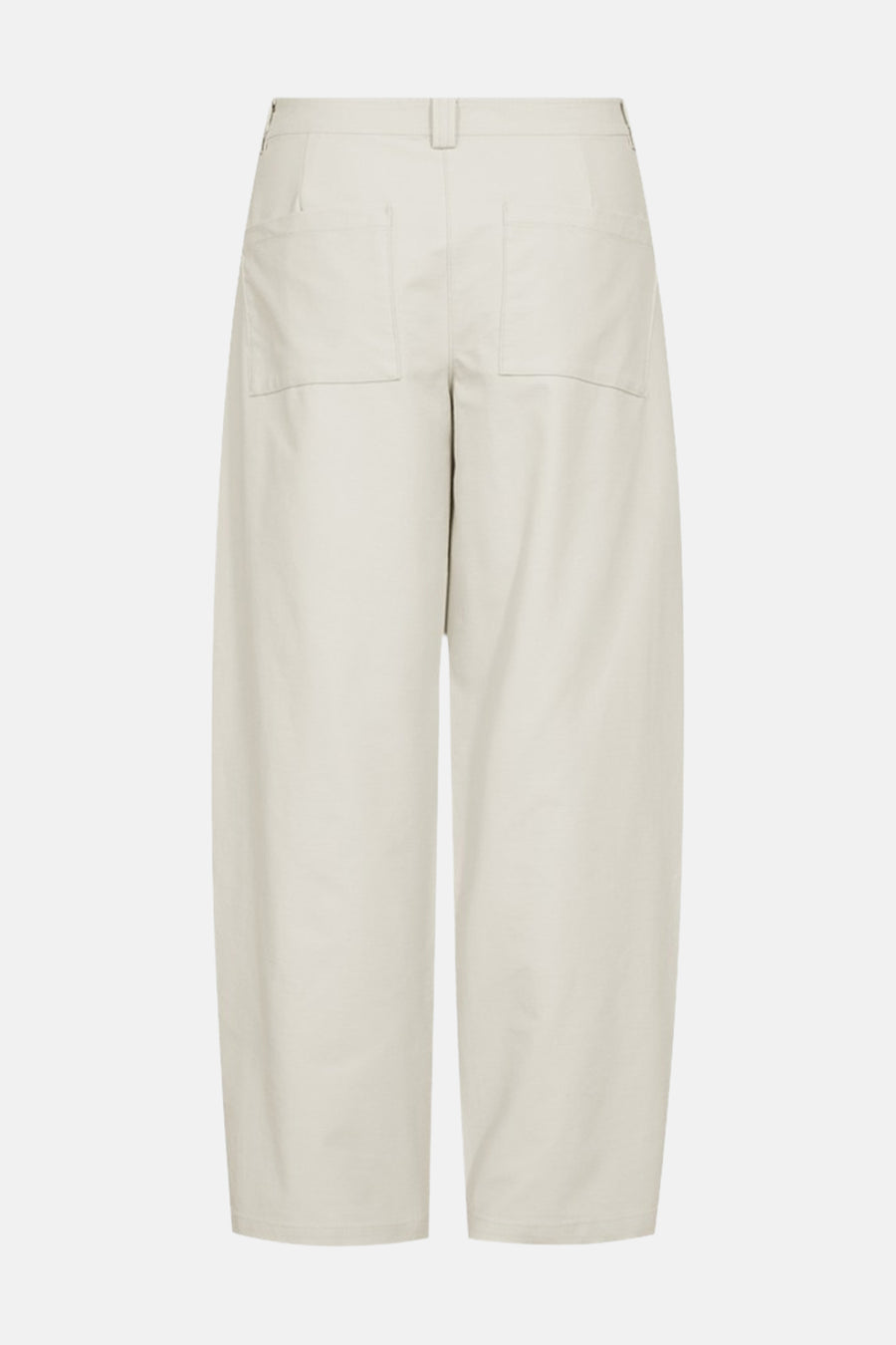 Beige gekleurde jeans van FREEQUENT, met vierkante achterzakken en een losse pasvorm, op een effen achtergrond.
