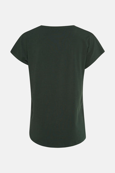 T-shirt vert uni à manches courtes de B.YOUNG, vue de dos.