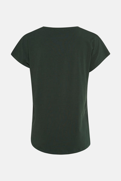 T-shirt vert uni à manches courtes de B.YOUNG, vue de dos.