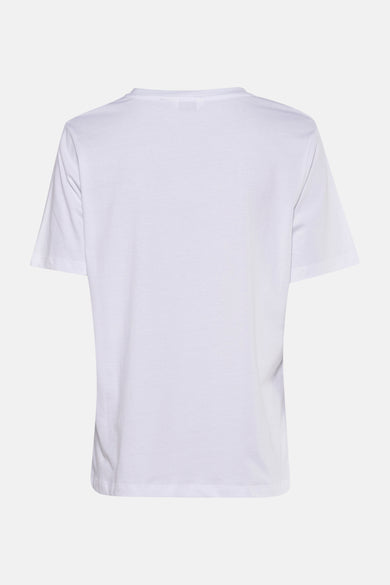 Wit T-shirt met korte mouwen van B.YOUNG, achterkant, op een effen achtergrond.