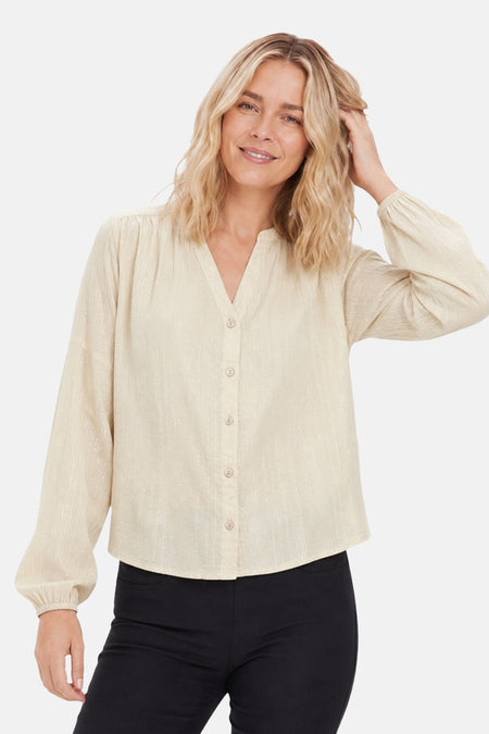 Blouse (lange mouwen) geel - FREEQUENT