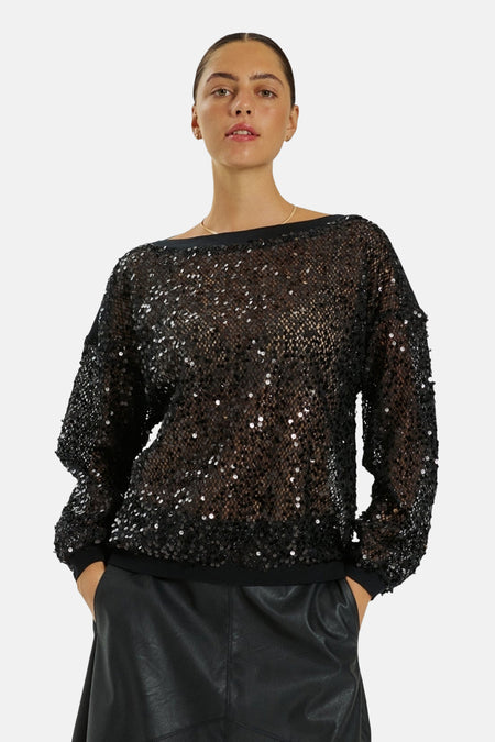 Pull col rond noir - FREEQUENT