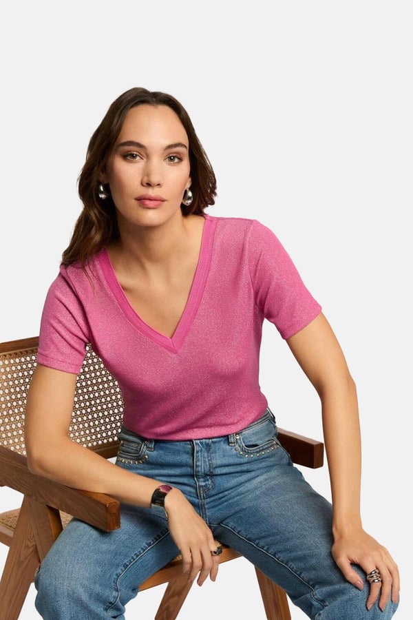 Top uni manches courtes Rose - Morgan de Toi