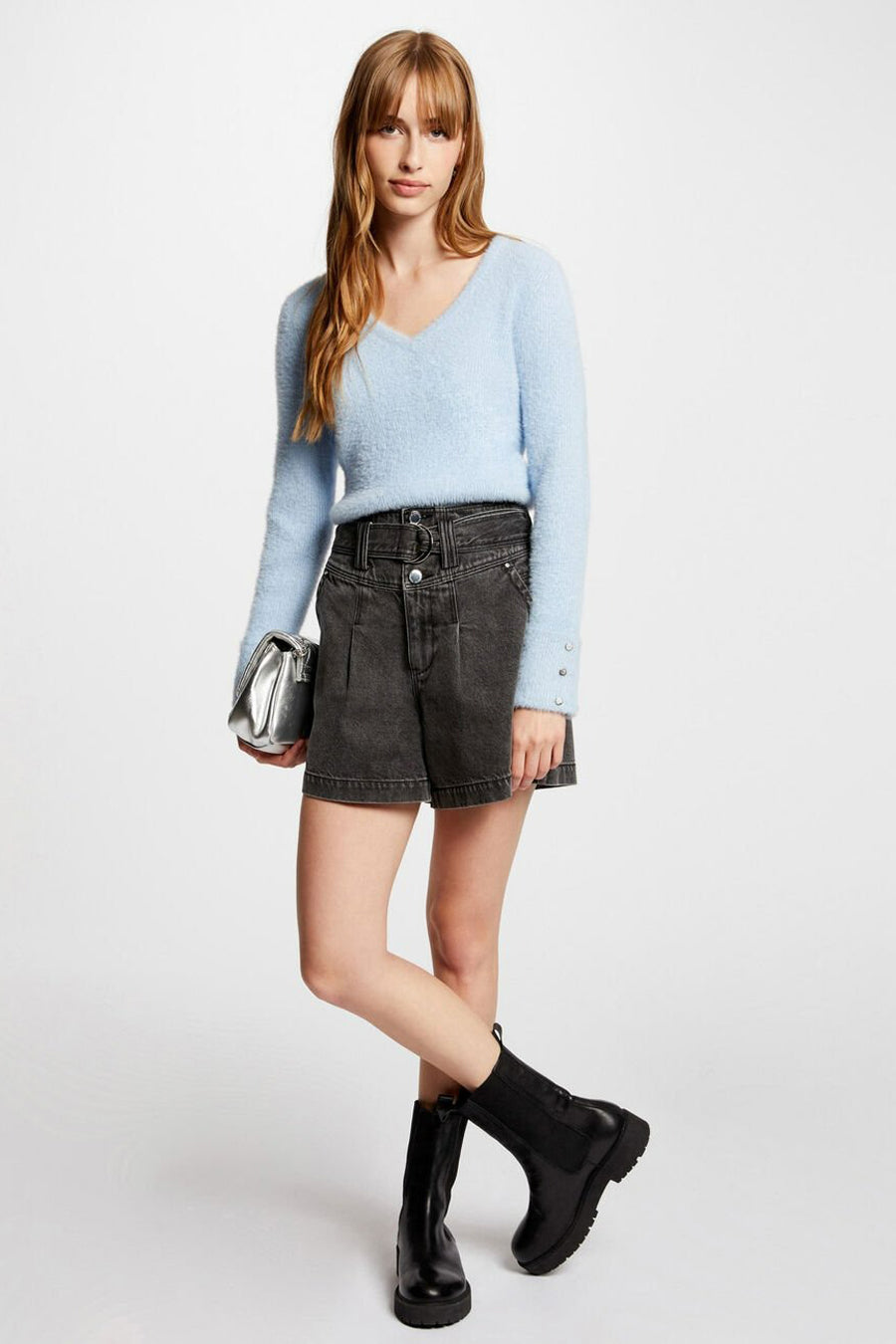 Pull col V Bleu - Morgan de Toi