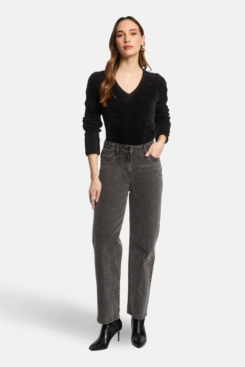 Pull met V-hals - zwart