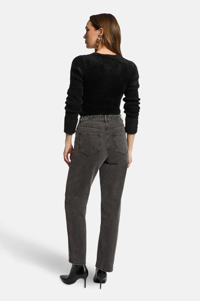 Pull met V-hals - zwart