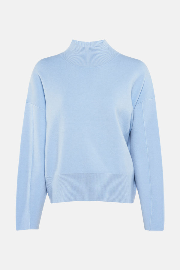 Pull col rond Bleu - COMMA