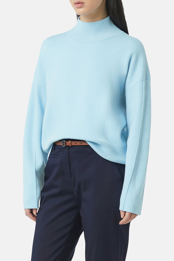 Pull col rond Bleu - COMMA