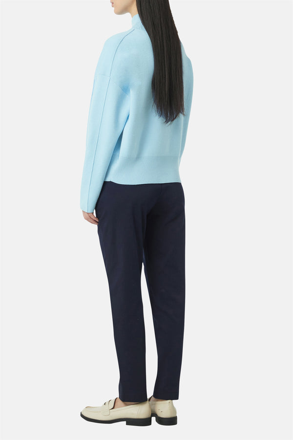 Pull col rond Bleu - COMMA