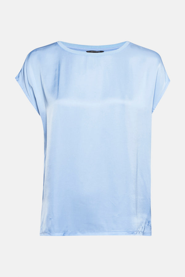Top uni manches courtes Bleu - COMMA