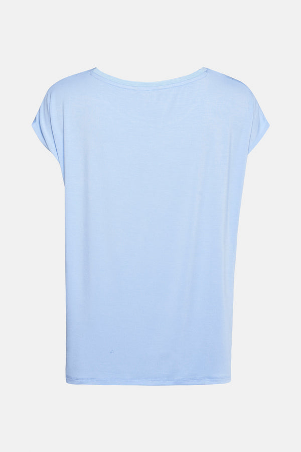 Top uni manches courtes Bleu - COMMA