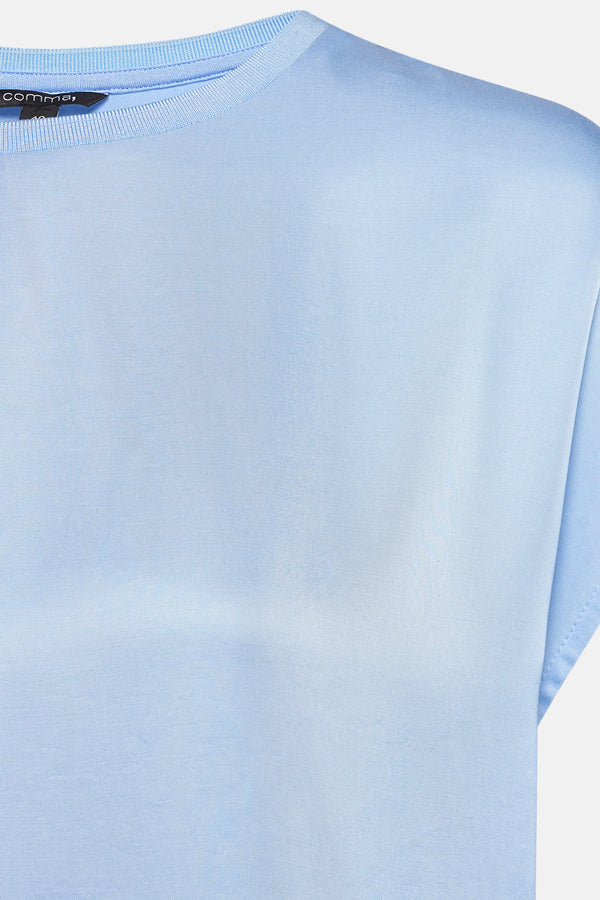 Top uni manches courtes Bleu - COMMA