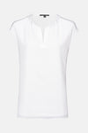 Wit T-shirt met korte mouwen van COMMA, met V-hals.
