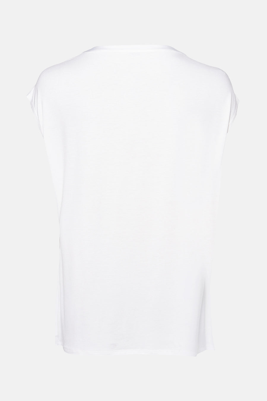 Wit T-shirt met korte mouwen van COMMA, effen en eenvoudig, achtergezicht.