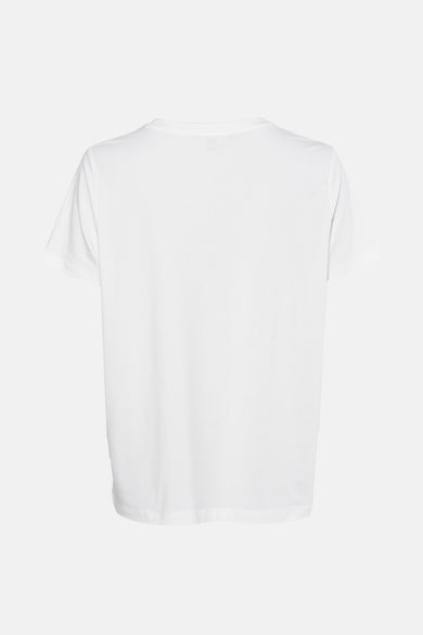 Wit T-shirt met korte mouwen van COMMA, effen, achterzicht.