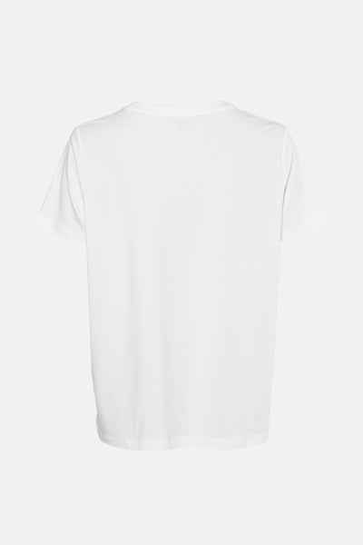 Wit T-shirt met korte mouwen van COMMA, effen, achterzicht.