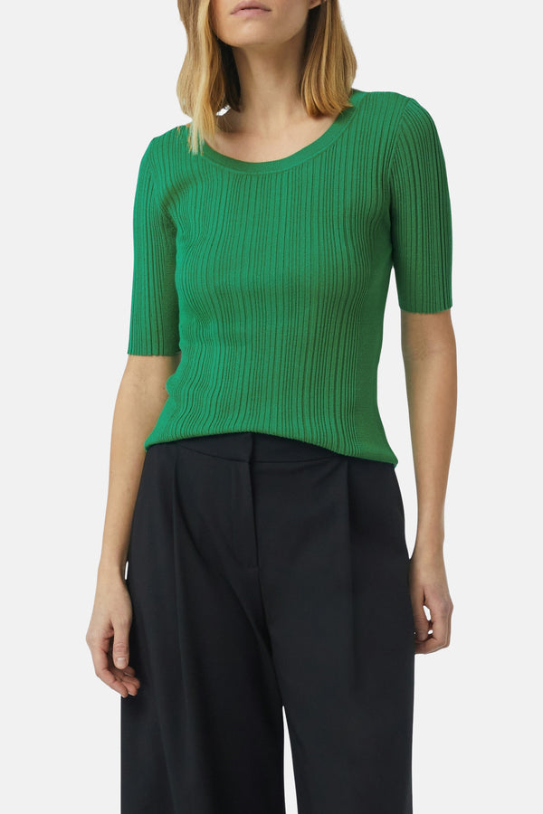 Pull col rond VERT - COMMA