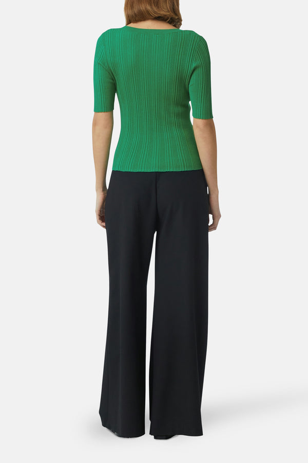 Pull col rond VERT - COMMA