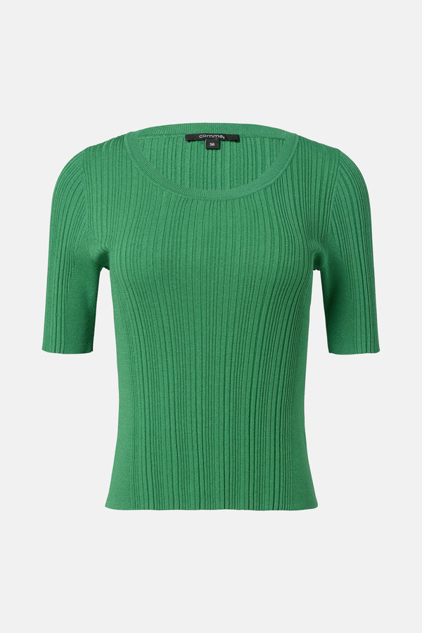 Pull col rond VERT - COMMA