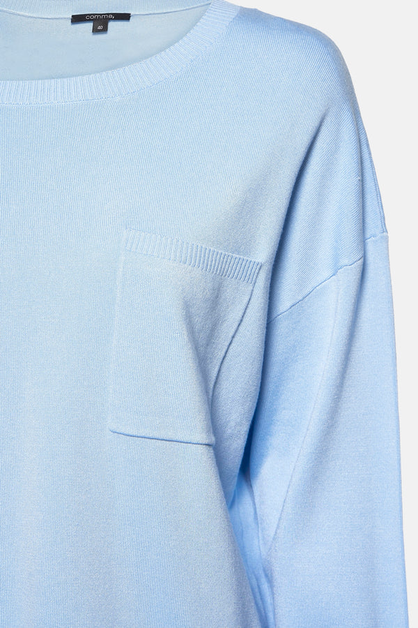 Pull col rond Bleu - COMMA