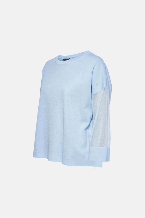 Pull col rond Bleu - COMMA