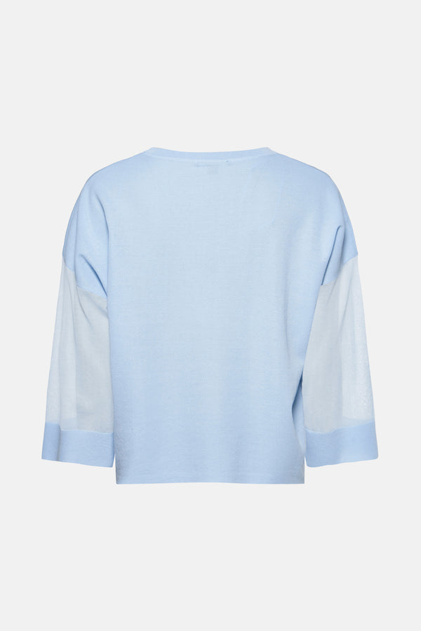 Pull col rond Bleu - COMMA