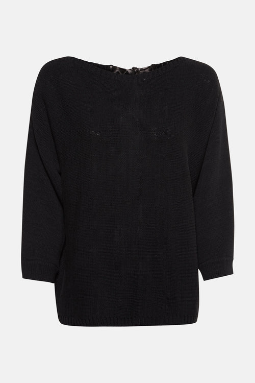 Pull met ronde hals - zwart