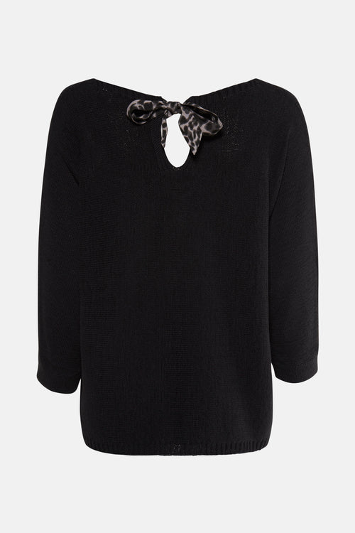 Pull met ronde hals - zwart