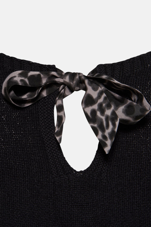 Pull met ronde hals - zwart