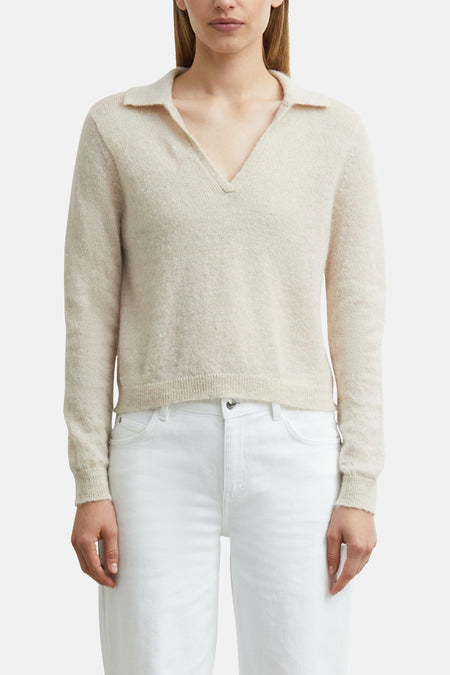 Pull col V beige - COMMA