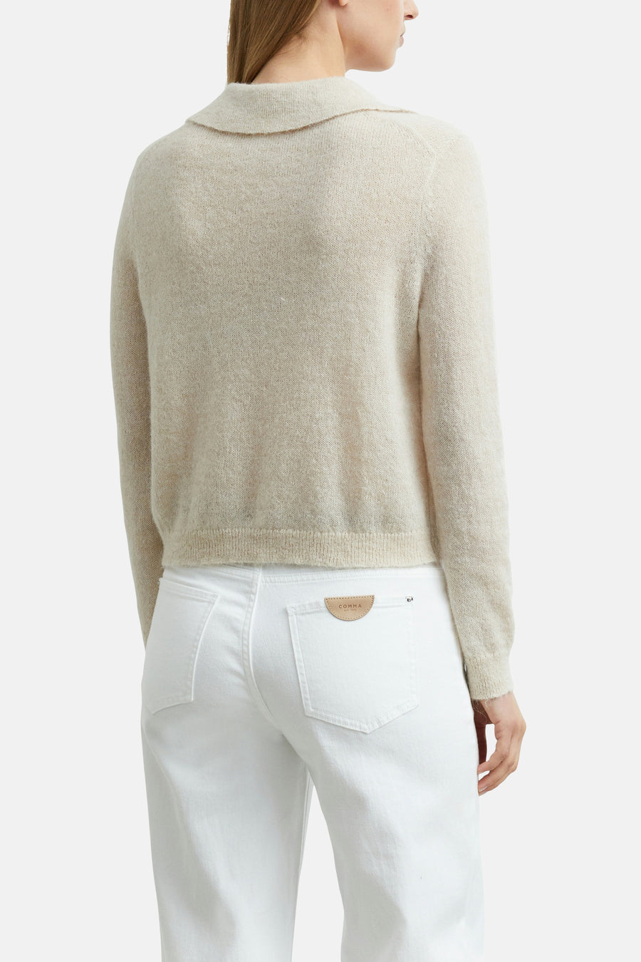 Pull col V beige - COMMA