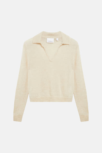 Pull col V beige - COMMA