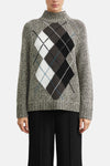 Pull col montant brun - COMMA