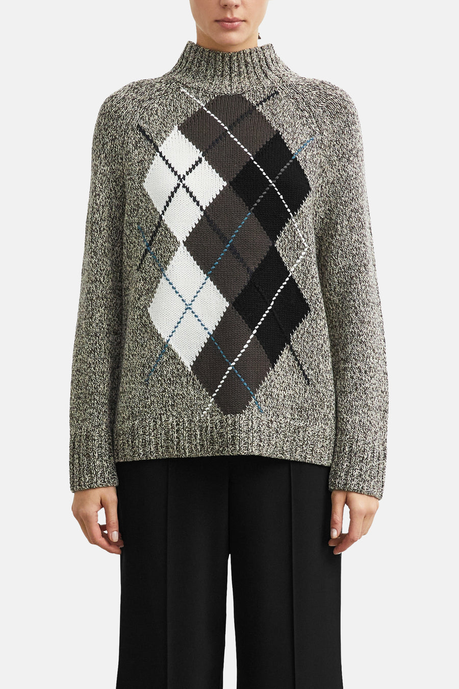 Pull col montant brun - COMMA